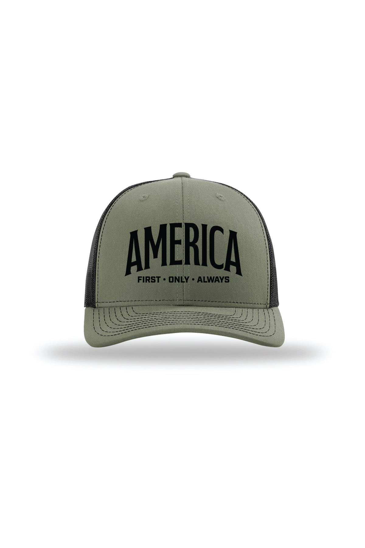 America First Only Always trucker hat loden black
