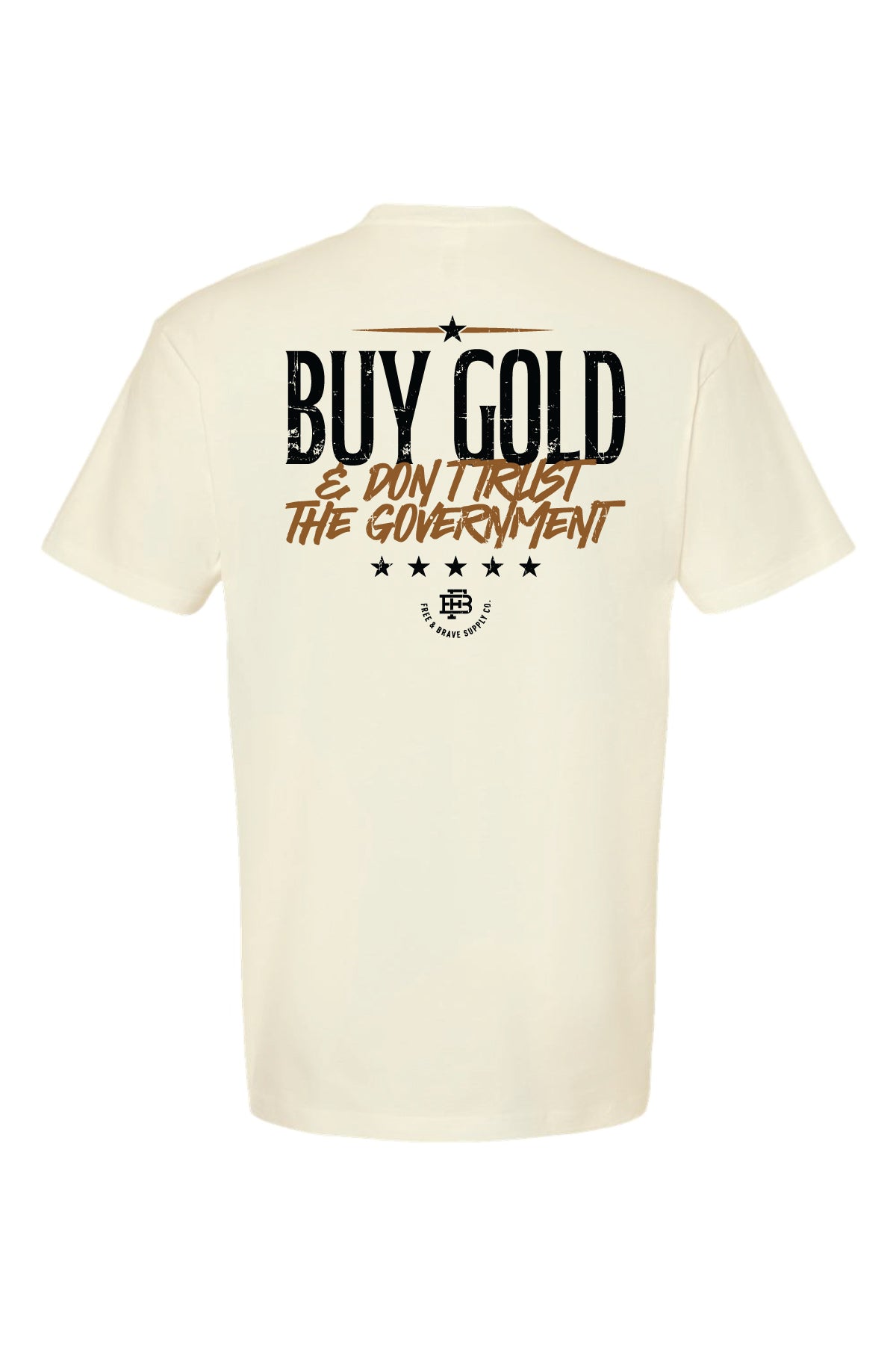 Buy Gold Tee in Natural, back graphic