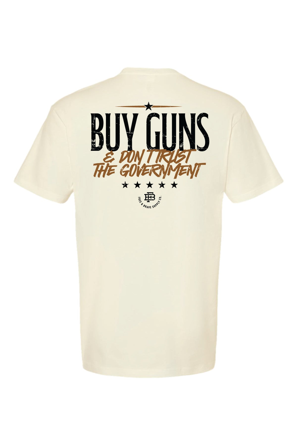 Buy Guns Tee in Natural, back graphic
