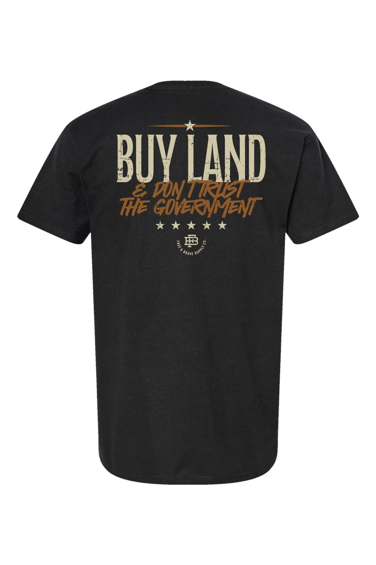 Buy Land Tee in Black, back graphic