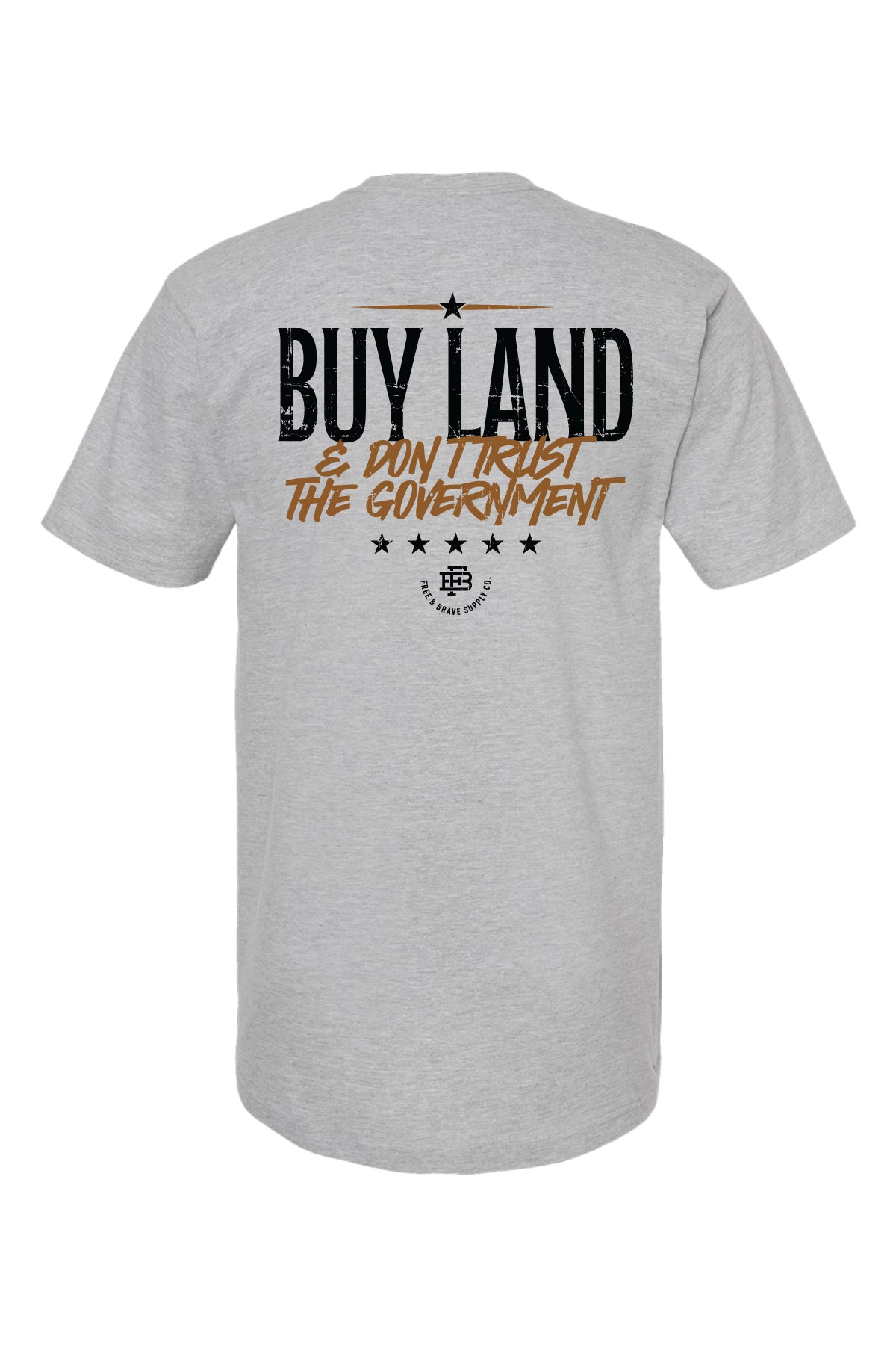Buy Land Tee in Heather Grey, back graphic