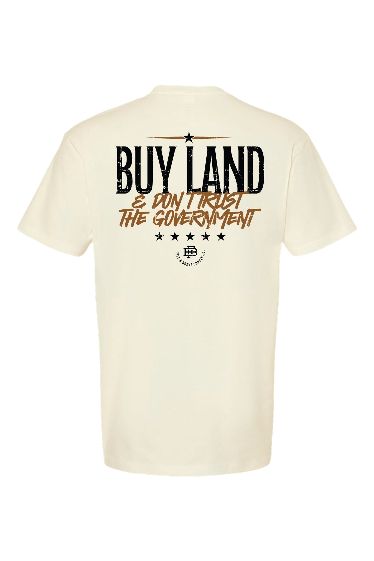 Buy Land Tee in Natural, back graphic