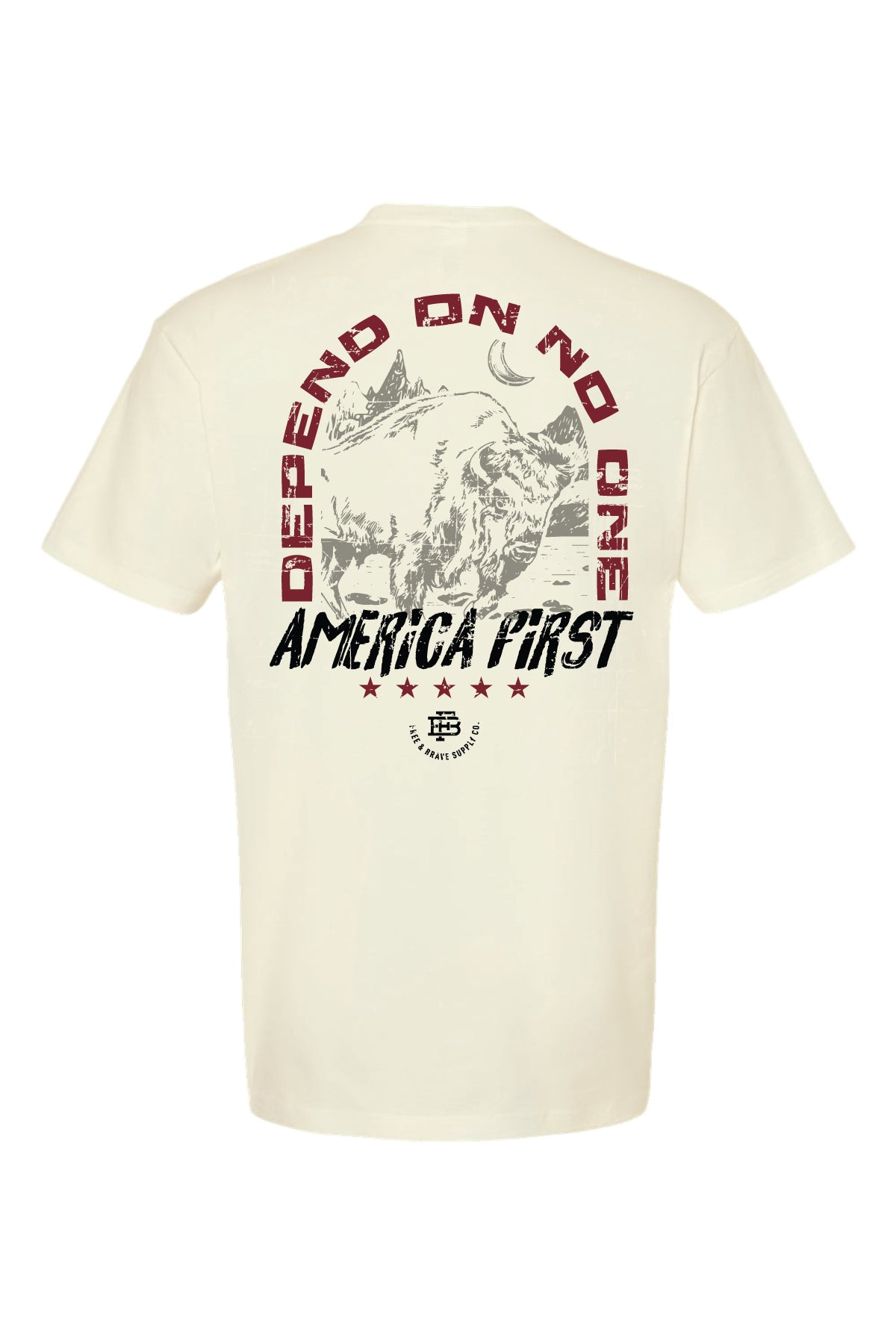 Depend on No One Tee natural back