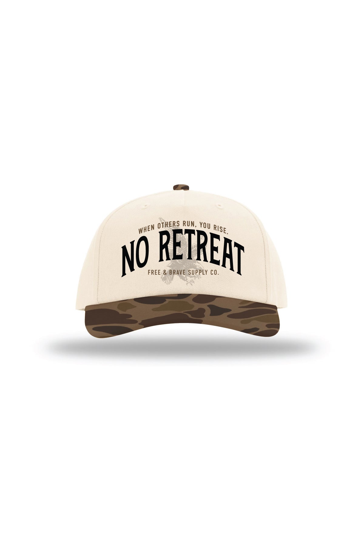 No Retreat 5 Panel Camo Hat