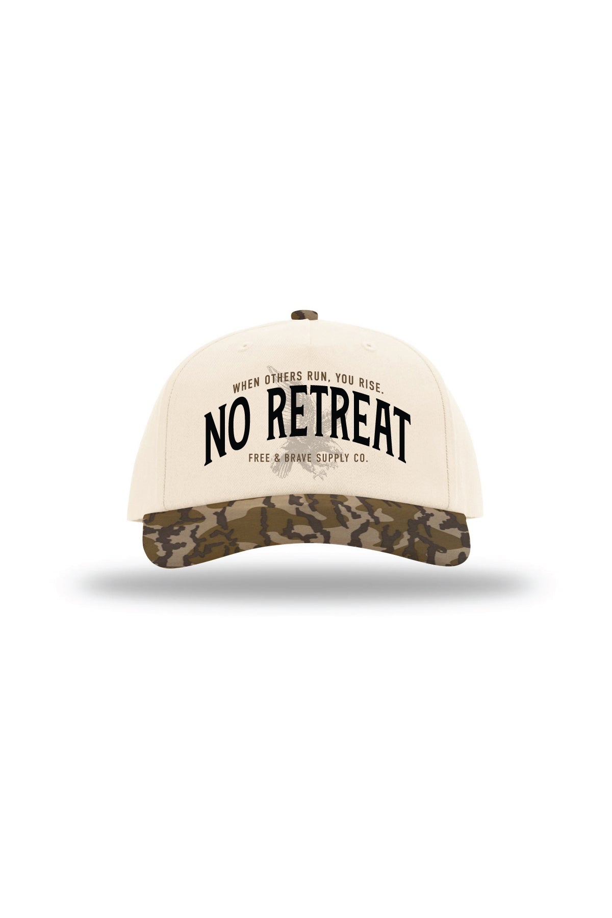 No Retreat 5 Panel Camo Hat