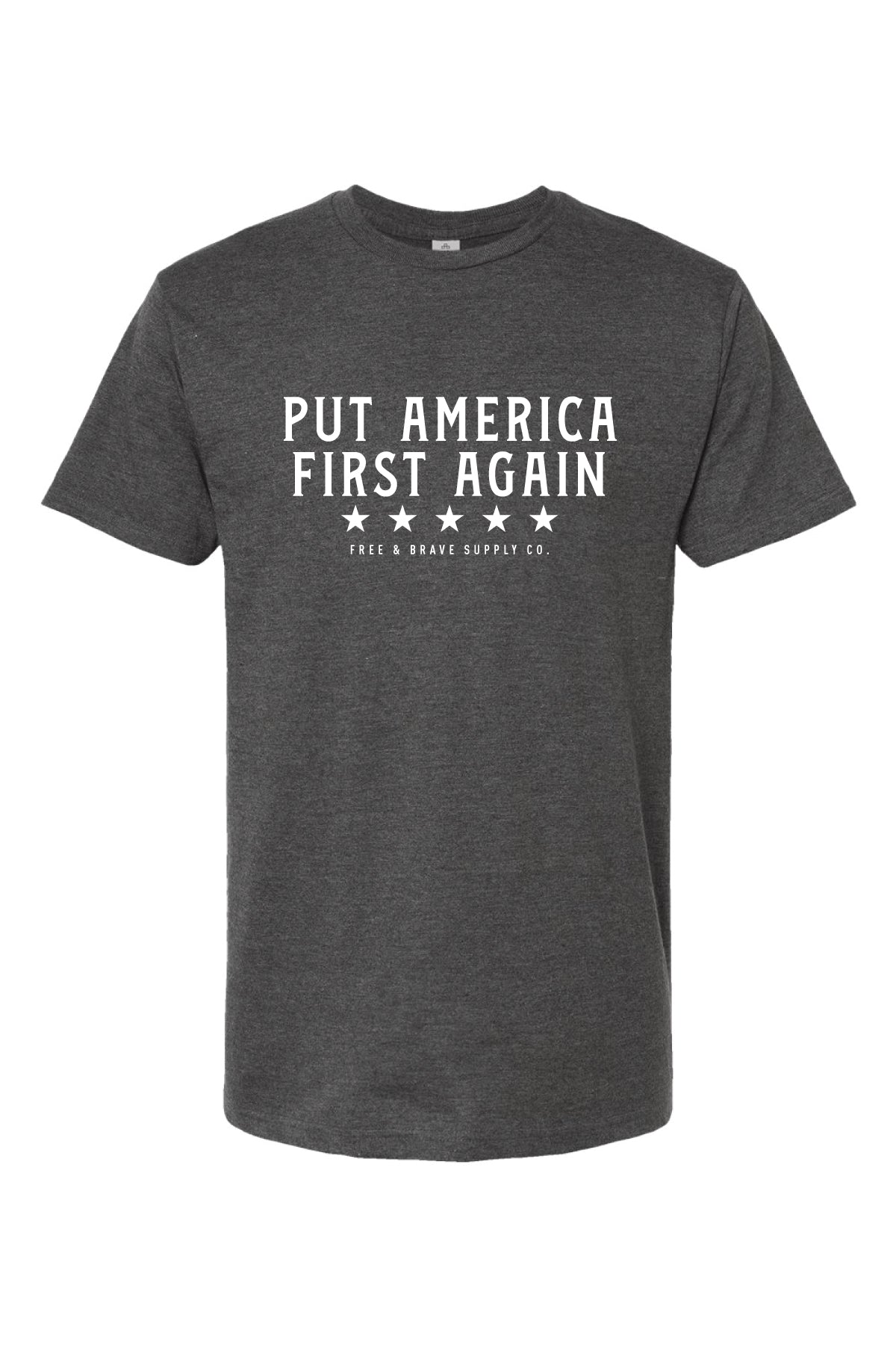 Put America First Again Tee heather charcoal