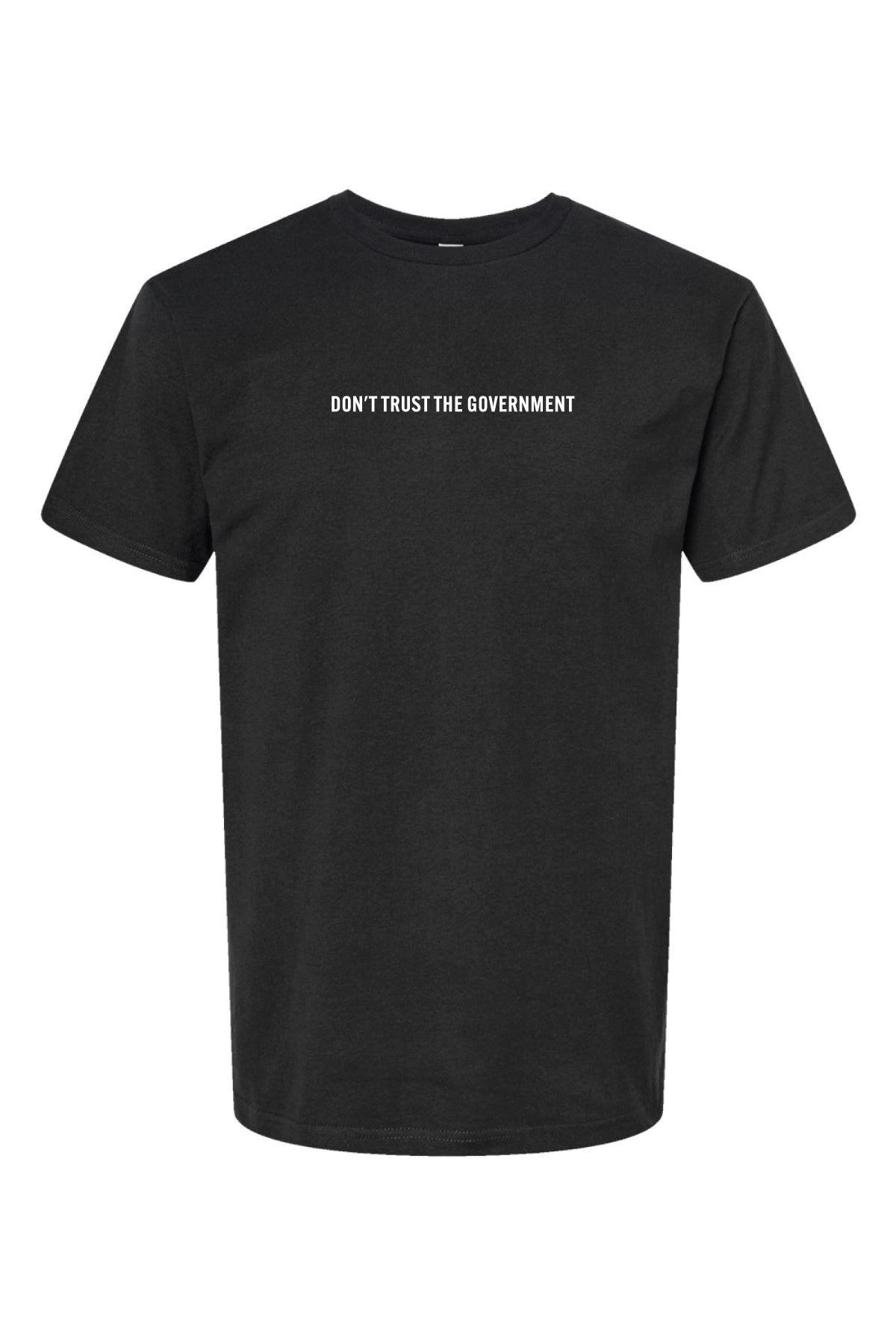 Don't Trust the Government Tee in Black, front