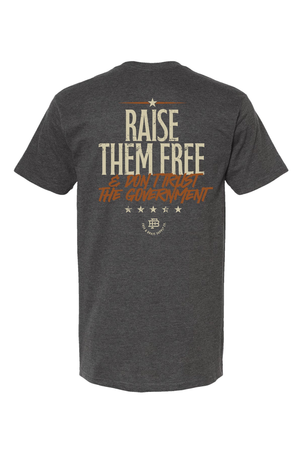 Raise Them Free Tee in Heather Charcoal, back