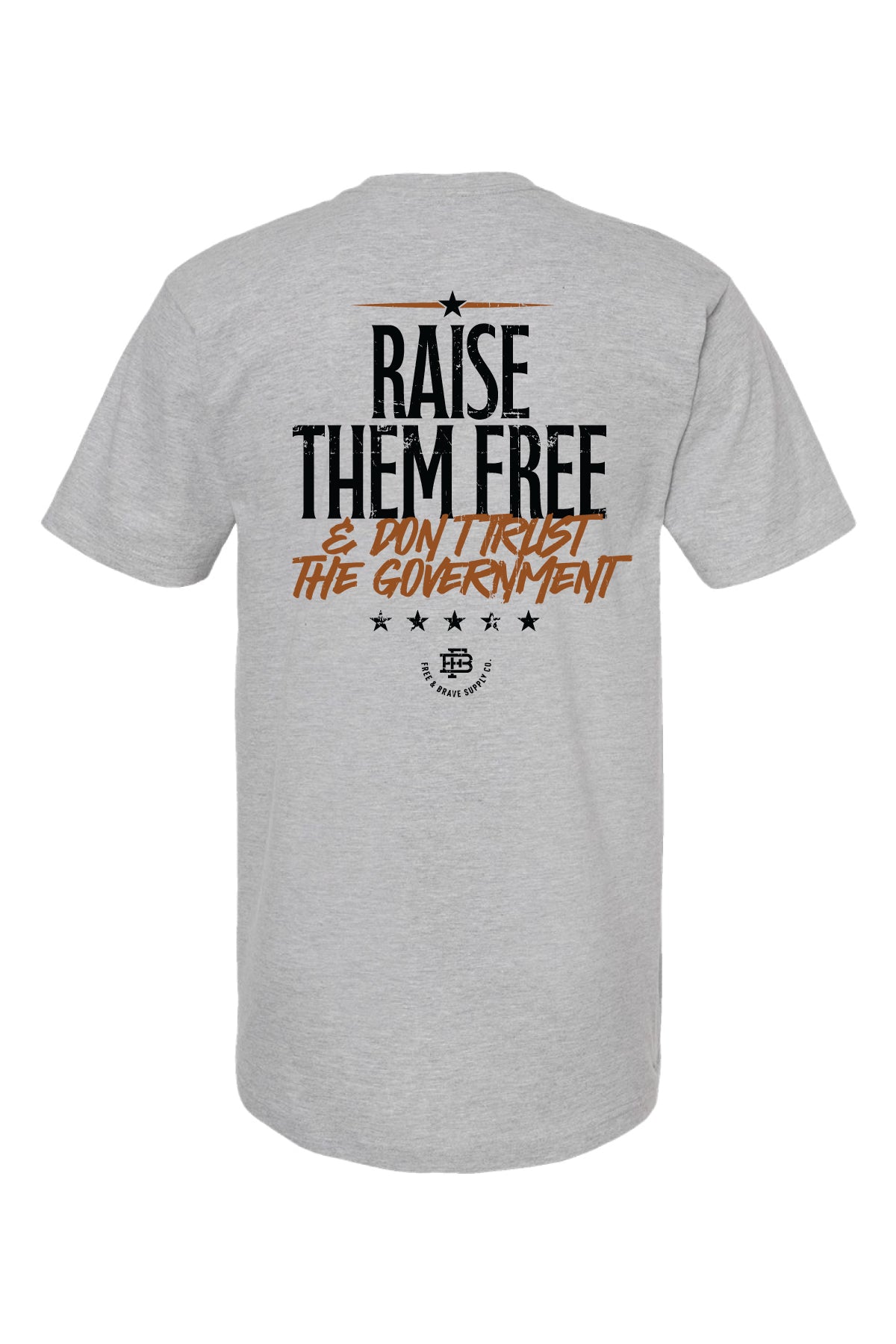 Raise Them Free Tee in Heather Grey, back